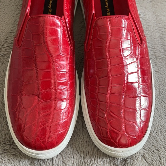 NWOB RODNEY P. HUNT RED CROC LOAFERS 10 - Picture 2 of 5